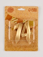 Свеча в торт юбилейная «Грань» (набор 2 в 1), цифра 14, цифра 41, золотой металлик, 6.5 см - Фото 3