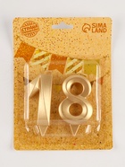 Свеча в торт юбилейная «Грань» (набор 2 в 1), цифра 18, цифра 81, золотой металлик, 6.5 см - Фото 3