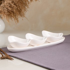 

Набор соусников "Классический", белый, керамика, 34х11х5 см, 4 предмета, 1 сорт, Иран