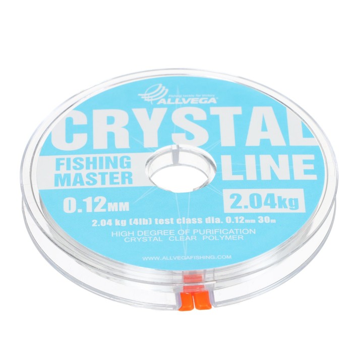 Леска монофильная ALLVEGA Fishing Master CRYSTAL, диаметр 0.12 мм, тест 2.04 кг, 30 м - Фото 1