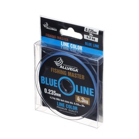 Леска монофильная ALLVEGA Fishing Master, диаметр 0.235 мм, тест 4.3 кг, 30 м, голубая