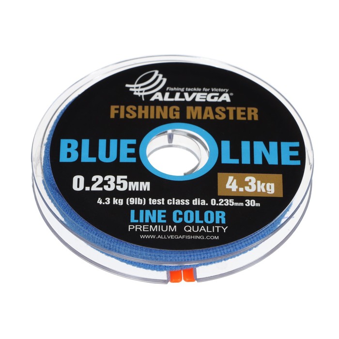 Леска монофильная ALLVEGA Fishing Master, диаметр 0.235 мм, тест 4.3 кг, 30 м, голубая - Фото 1