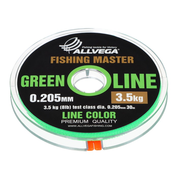 Леска монофильная ALLVEGA Fishing Master, диаметр 0.205 мм, тест 3.5 кг, 30 м, зеленая - Фото 1