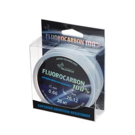 Леска монофильная ALLVEGA FX Fluorocarbon 100%, диаметр 0.60 мм, тест 26.12 кг, 20 м, прозрачная