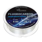 Леска монофильная ALLVEGA FX Fluorocarbon 100%, диаметр 0.60 мм, тест 26.12 кг, 20 м, прозрачная - фото 319119083