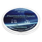 Леска монофильная ALLVEGA Fluorocarbon Hybrid, диаметр 0.18 мм, тест 3.83 кг, 30 м, флюорокарбон 65% - фото 10060544