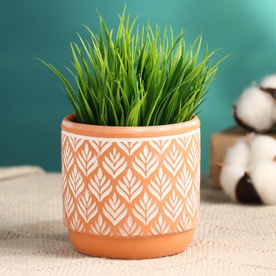 Кашпо "Узоры" оранжевое, 8,5х8,5см