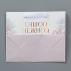 Пакет подарочный крафтовый с пластиковым окном, упаковка, «Самой нежной», 24 х 20 х 11 см - фото 6731053
