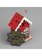 Ёлочная игрушка «Домик эльфа», 10×7×5 см, 1 LED, от батареек, свечение тёплое белое - Фото 7