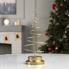 Светодиодная фигура «Ёлка золотистая» 15 × 31 × 15 см, металл, батарейки АААх3 (не в комплекте), свечение тёплое белое - фото 31283351