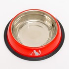 Миска с нескользящим основанием с принтом, 445 мл, красная - фото 21867705