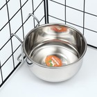 Миска, 600 мл, с креплением, металл - Фото 1