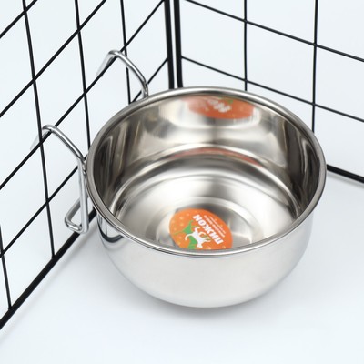 Миска, 600 мл, с креплением, металл
