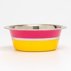 Миска цветная стандарт 350 мл, жёлтая/розовая - фото 24425411