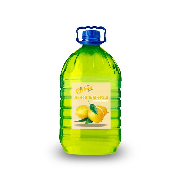 Жидкое мыло «Втеме Лимонный фрэш» ПЭТ, 4,7 л - Фото 1