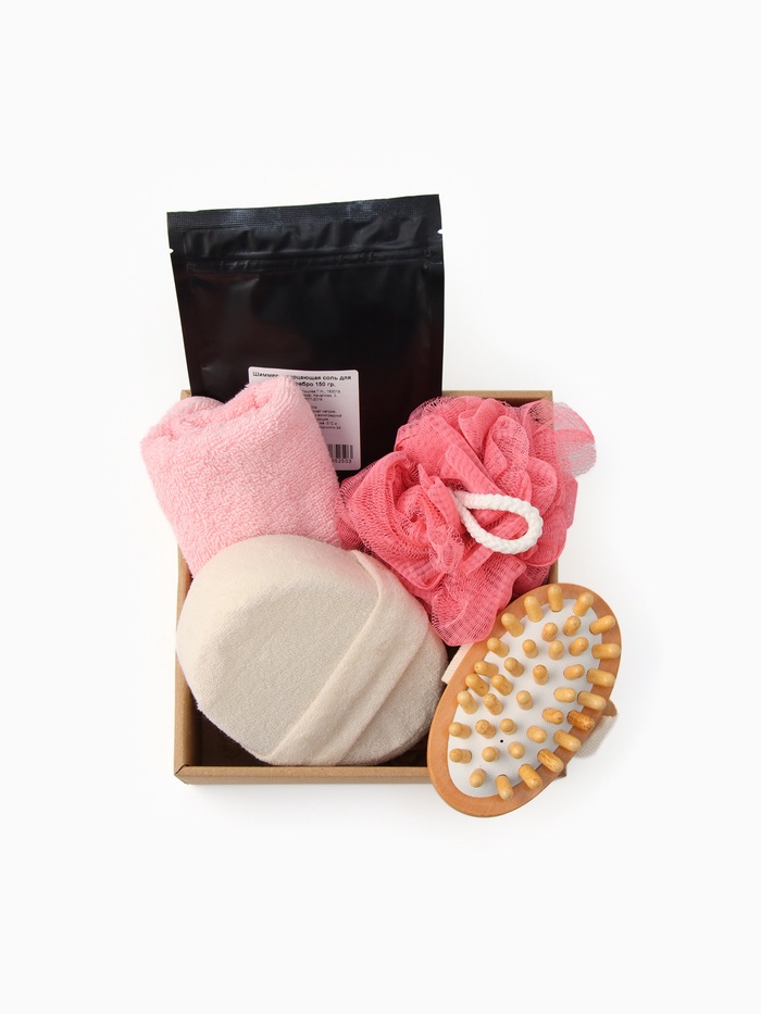 Подарочный набор «Этель» Spring, полотенце 30×60 см, мочалка, массажёр - Фото 1