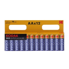 Батарейка алкалиновая Kodak Max, AA, LR6-12BL, 1.5В, блистер, 12 шт.