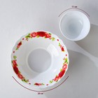 Набор салатников Доляна «Поэзия роз», 7 предметов: 6 шт: d=11 см, 1 шт: d=20 см, стеклокерамика - Фото 2