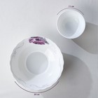 Набор салатников Доляна «Сиреневое блаженство», 7 предметов: 6 шт: d=11 см, 1 шт: d=20 см, стеклокерамика - Фото 2
