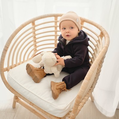 Костюм детский (толстовка, брюки) «Крошка Я» BASIC LINE, рост 80-86 см, тёмно-серый