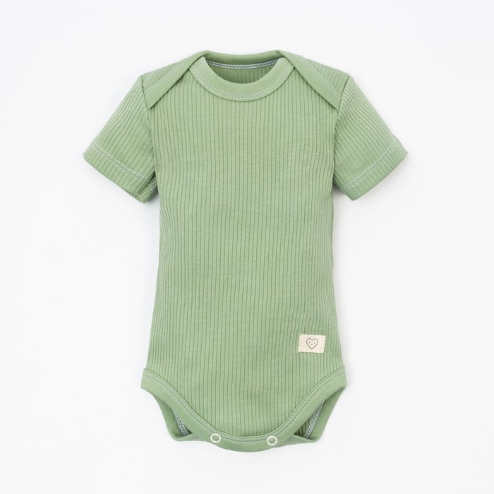 Боди детское Крошка Я BASIC LINE, рост 80-86 см, зелёное - Фото 1