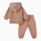 Костюм: толстовка и брюки Крошка Я, BASIC LINE, рост 74-80 см, цвет коричневый - Фото 7