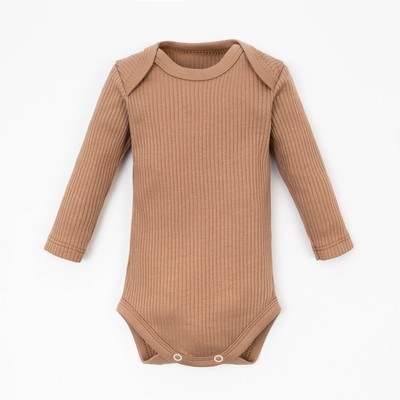 Боди с длинным рукавом «Крошка Я» BASIC LINE, рост 68-74 см, коричневое