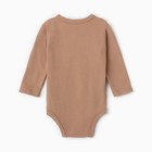 Боди с длинным рукавом Крошка Я, BASIC LINE, рост 68-74 см, цвет коричневый - Фото 5