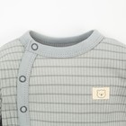 Боди с длинным рукавом Крошка Я, BASIC LINE, рост 86-92 см, полоска серая - фото 24352317