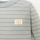 Боди с длинным рукавом Крошка Я, BASIC LINE, рост 86-92 см, полоска серая - фото 24352318