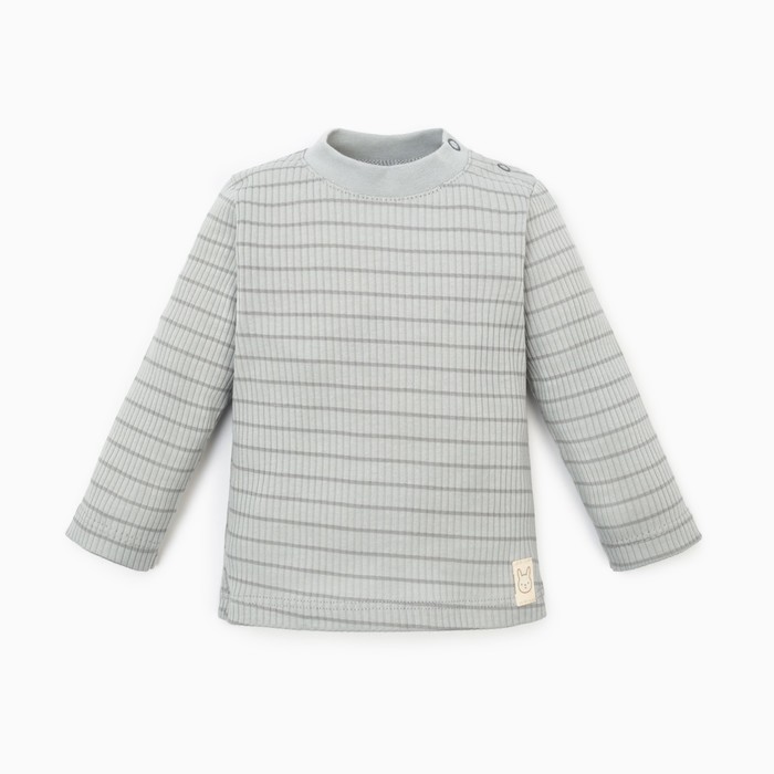 Лонгслив Крошка Я BASIC LINE, рост 74-80 см, полоска серая - Фото 1