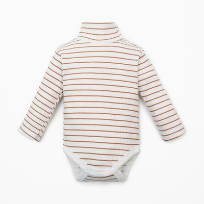 Боди-водолазка «Крошка Я» BASIC LINE, рост 62-68 см, полоска бежевая