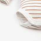 Боди с длинным рукавом Крошка Я, BASIC LINE, рост 80-86 см, полоска бежевая - Фото 6