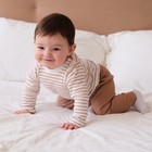 Лонгслив Крошка Я BASIC LINE, рост 86-92 см, полоска бежевая - Фото 3