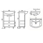 Комплект мебели для ванной: Тумба "Белла 60/2" + раковина "Грация", 60 х 43,3 х 82 см - Фото 8