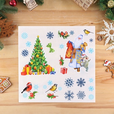 Наклейки на окна "Новогодние 1"