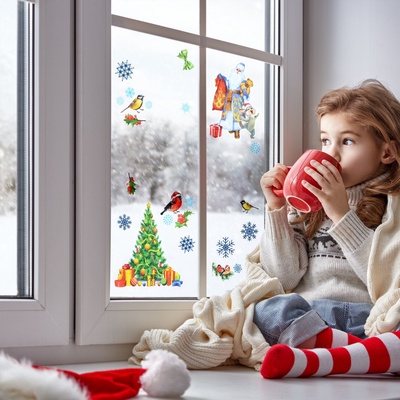 Наклейки на окна "Новогодние 1"