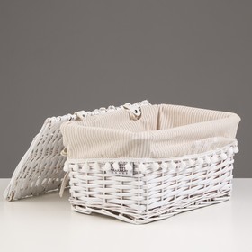 Корзина бельевая прямоугольная "Колокольчик", 30х20х18 см, белый