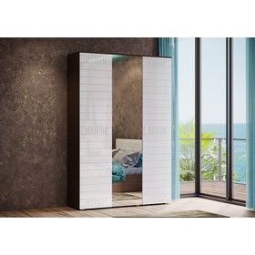 Шкаф 3-х створчатый «Афина», 1500 × 524 × 2236 мм, цвет белый глянец / венге