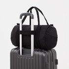 Сумка спортивная на молнии, наружный карман, держатель для чемодана, цвет чёрный - фото 6731846