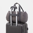 Сумка спортивная на молнии, наружный карман, держатель для чемодана, цвет серый - Фото 4