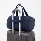 Сумка спортивная на молнии, наружный карман, держатель для чемодана, цвет синий - фото 6731854