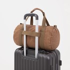 Сумка спортивная на молнии, наружный карман, держатель для чемодана, цвет бежевый - фото 6731858