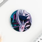 Значок закатной «Аниме девушка в городе», d=5.6 см - Фото 2