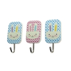 Крючки самоклеящиеся «Зайки», 3 шт, цвет МИКС - Фото 1