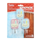 Крючки самоклеящиеся «Зайки», 3 шт, цвет МИКС - Фото 2