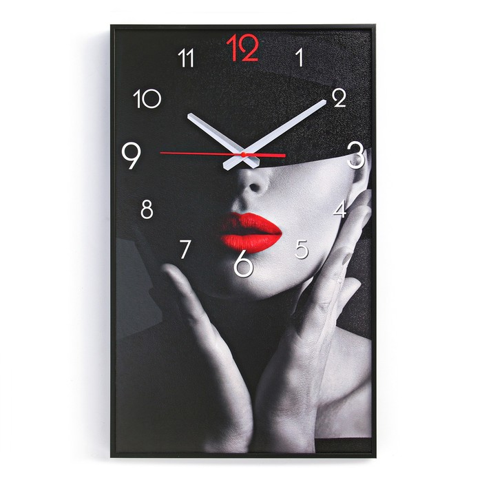 Часы-картина настенные, интерьерные &quot;Девушка&quot;, плавный ход, 57 х 35 х 4 см