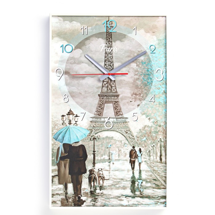 Часы-картина настенные, интерьерные Париж, плавный ход, 57 х 35 х 4 см