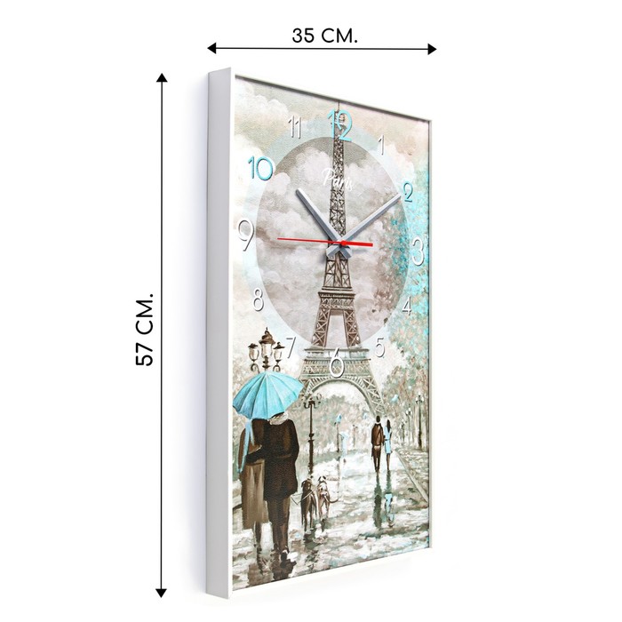 Часы-картина настенные, интерьерные "Париж", плавный ход, 57 х 35 х 4 см - фото 1904652889