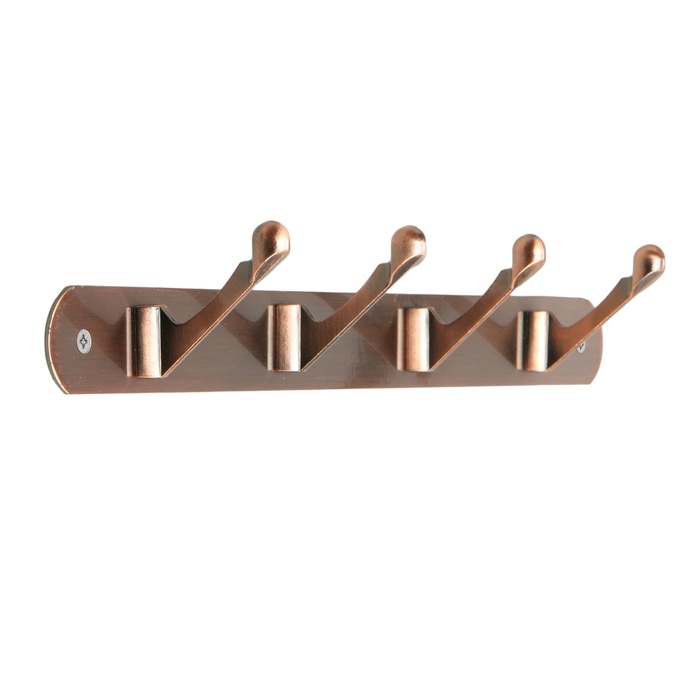 Вешалка ТУНДРА TVF002, металлическая, четырехрожковая, цвет медь - Фото 1